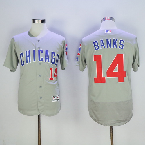 Men S Chicago Cubs Ernie Banks Retired Gray Road Flexbase