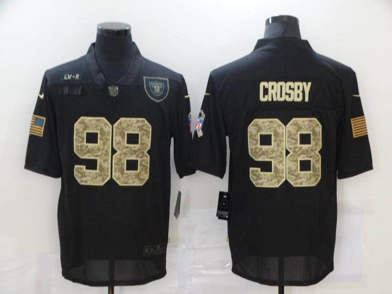 Men S Las Vegas Raiders 98 Maxx Crosby Black Camo 2020 Salute To