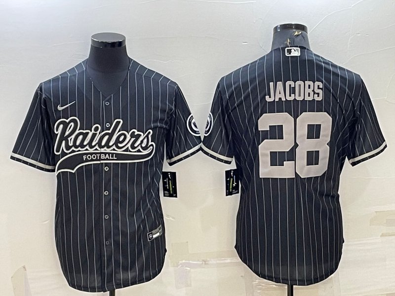 Men S Las Vegas Raiders Josh Jacobs Black With Patch Cool Base