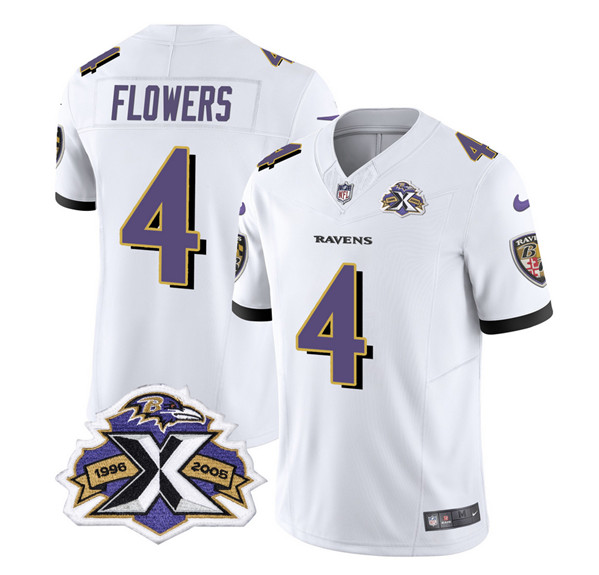 Men S Baltimore Ravens 4 Zay Flowers Black 2023 F U S E With Patch