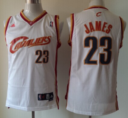 Cleveland Cavaliers 23 LeBron James Navy Blue With Gold Swingman