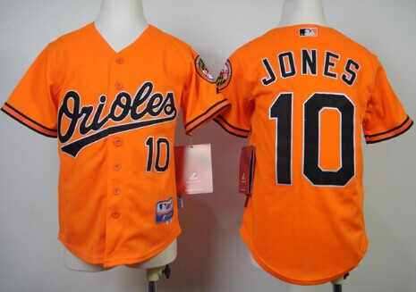 Baltimore Orioles #10 Adam Jones Orange Kids Jersey
