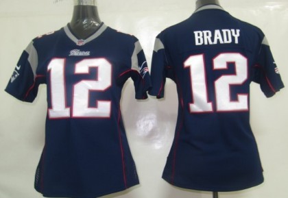 Nike New England Patriots #12 Tom Brady Blue Game Womens Jersey