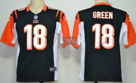Nike Cincinnati Bengals #18 A.J. Green Black Game Jersey 