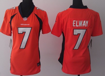 Nike Denver Broncos #7 John Elway 2013 Orange Game Womens Jersey