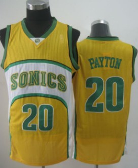 Seattle Supersonics #20 Gary Payton 1994-95 Yellow Swingman Jersey 
