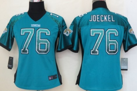 Nike Jacksonville Jaguars #76 Luke Joeckel Drift Fashion Green Womens Jersey