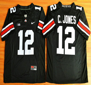 Ohio State Buckeyes #12 Cardale Jones Black 2015 College Football Nike Limited Jersey