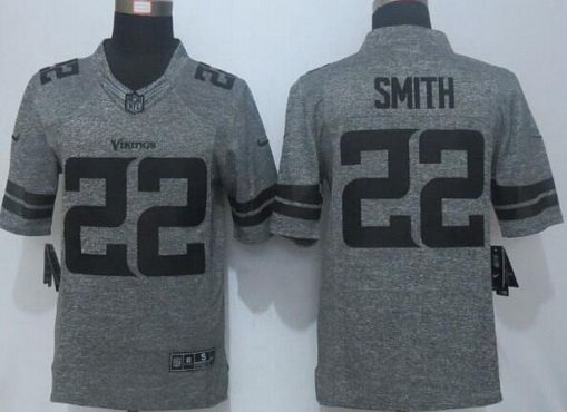 Men's Minnesota Vikings #22 Harrison Smith Nike Gray Gridiron 2015 NFL Gray Limited Jersey