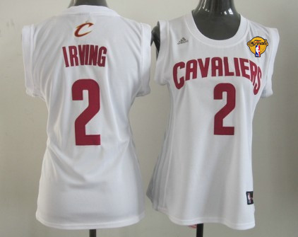 Women's Cleveland Cavaliers #2 Kyrie Irving White 2016 The NBA Finals Patch Jersey