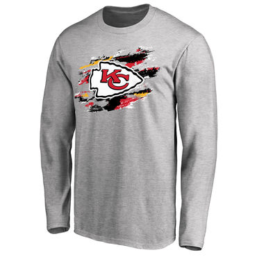 Men's Kansas City Chiefs NFL Pro Line Ash True Colors Long Sleeve T-Shirt