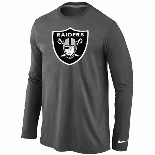 Nike Oakland Raiders Logo Long Sleeve T-Shirt D.Grey