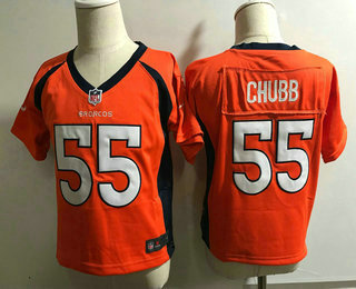 Toddler Denver Broncos #55 Bradley Chubb Orange Team Color Stitched NFL Nike Game Jersey