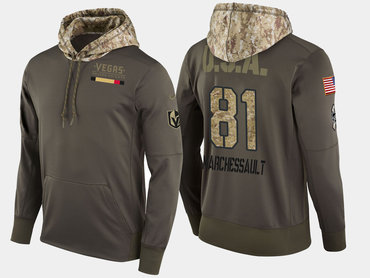 Nike Vegas Golden Knights 81 Jonathan Marchessault Olive Salute To Service Pullover Hoodie