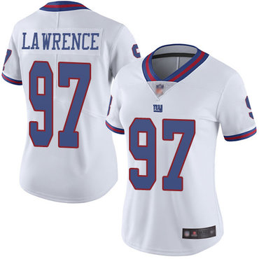 Giants #97 Dexter Lawrence White Women's Stitched Football Vapor ...