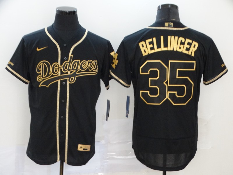 Men's Los Angeles Dodgers 50 Mookie Betts Black With Gold Stitched MLB