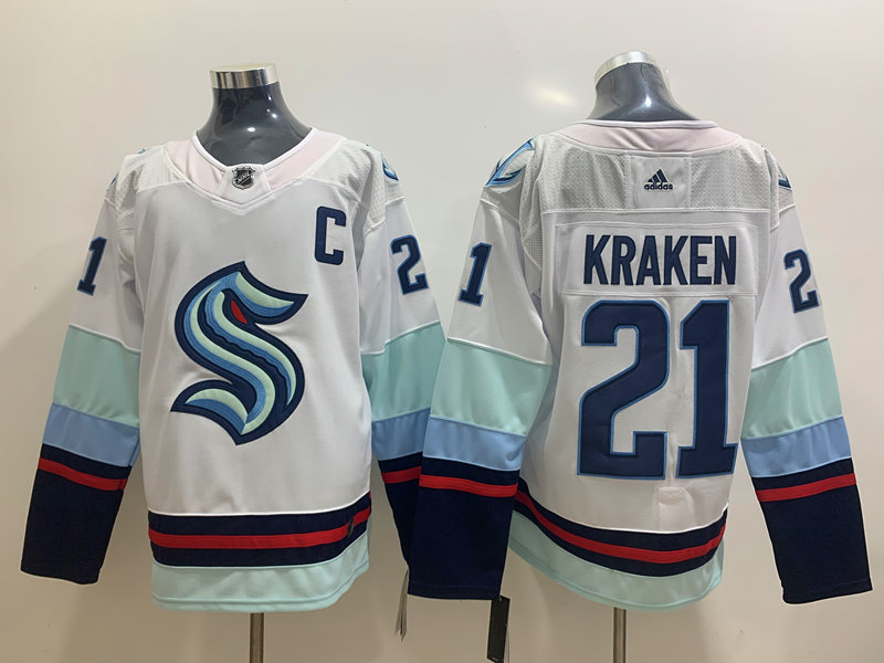 Men's Seattle Kraken #21 Kraken White Stitched Adidas NHL Jersey on  sale,for Cheap,wholesale from China