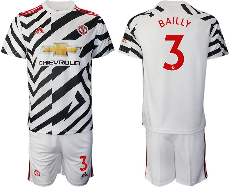 Men 2020-2021 club Manchester united away 3 white Soccer Jerseys
