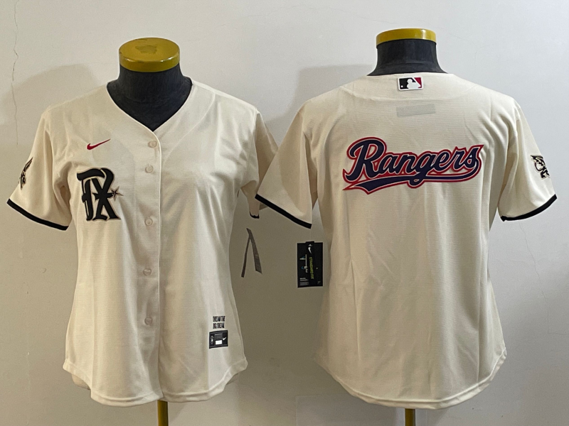 Women's Texas Rangers 53 Adolis Garcia Number Cream 2023 City Connect