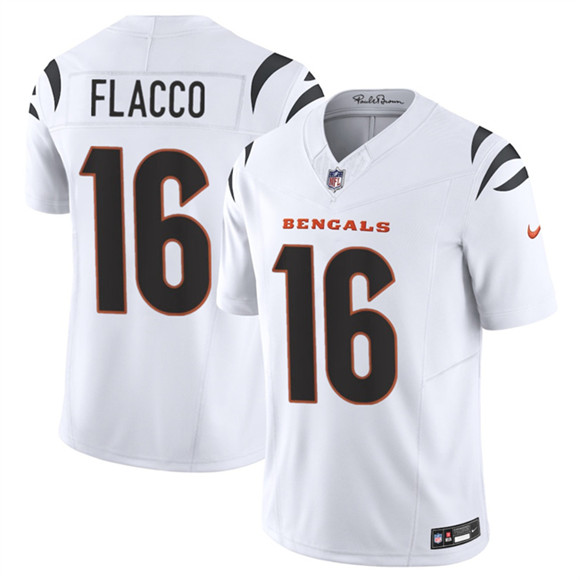 Men's Cincinnati Bengals #16 Joe Flacco White 2025 F.U.S.E. Vapor Untouchable Limited Football Stitched Jersey