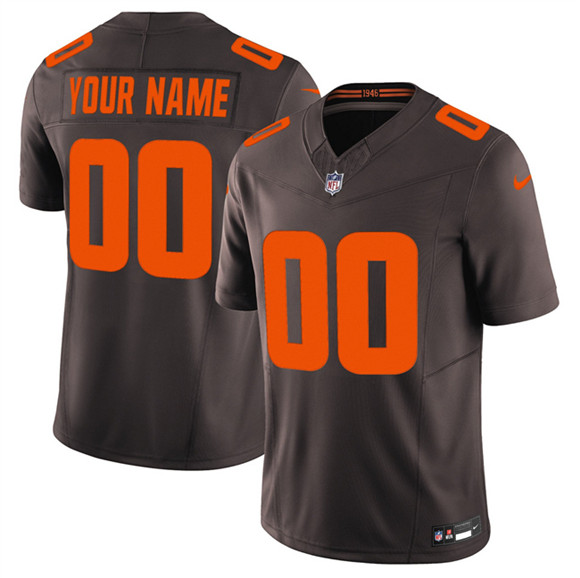 Men's Cleveland Browns Active Player Custom Brown 2025 F.U.S.E. Alpha Dawg Limited Football Stitched Jersey