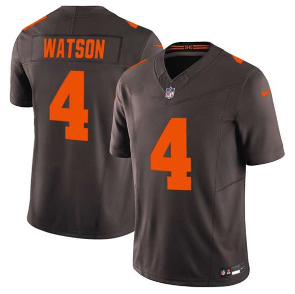 Men's Cleveland Browns #4 Deshaun Watson Brown 2025 F.U.S.E. Alpha Dawg Limited Football Stitched Jersey