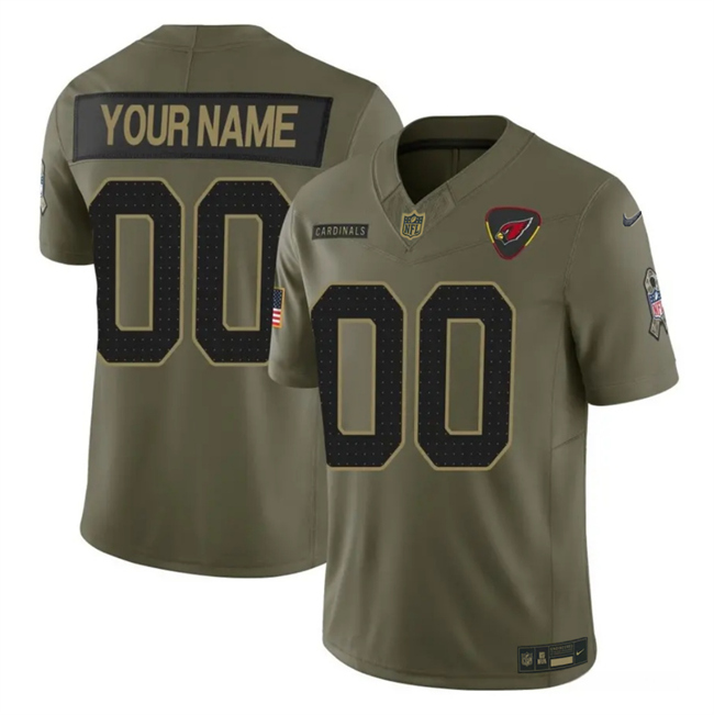 Men's Arizona Cardinals Active Player Custom Olive 2025 F.U.S.E. Salute to Service Limited Stitched Football Jersey