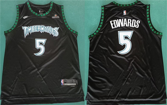 Men's Minnesota Timberwolves #5 Anthony Edwards Anthony Edwards Black 2025 Classic Edition Stitched Jersey