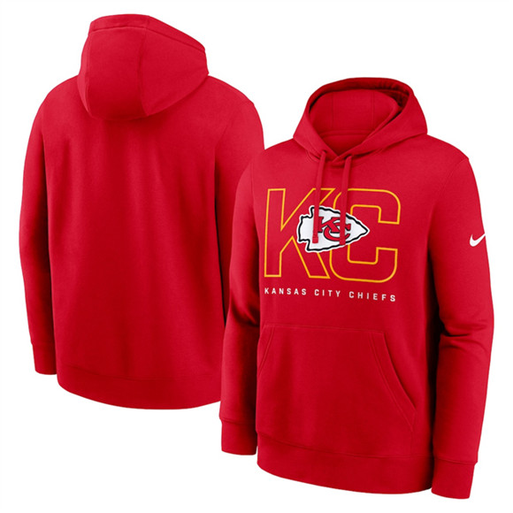 Men's Kansas City Chiefs Red Busted Play Club Fleece Pullover Hoodie