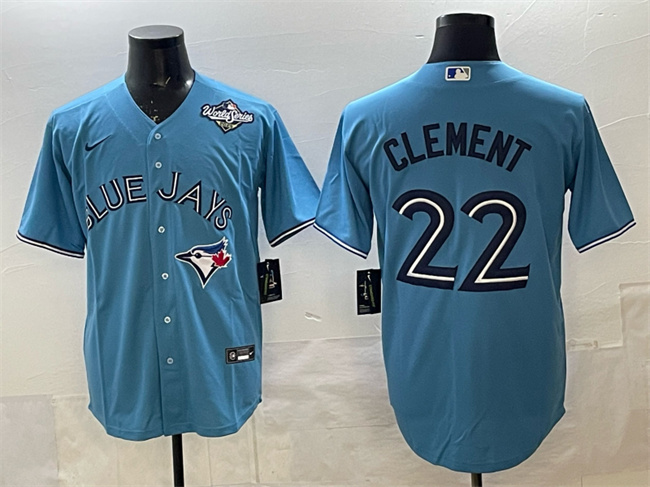 Men's Toronto Blue Jays #22 Ernie Clement Royal 2025 World Series Cool Base Stitched Baseball Jersey