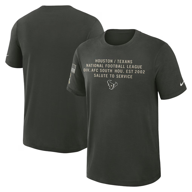 Men's Houston Texans Dark Green 2025 Salute to Service Sideline Slub Dri-FIT T-Shirt