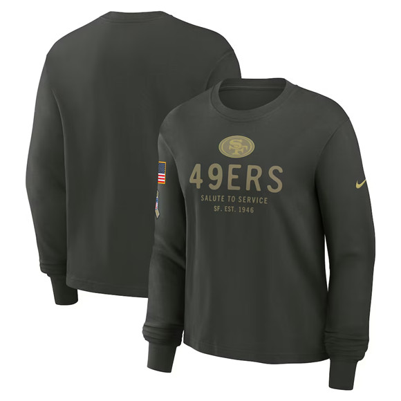 Men's San Francisco 49ers Dark Green 2025 Salute to Service Sideline Dri-FIT Long Sleeve T-Shirt