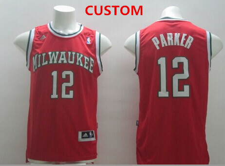 Men's Milwaukee bucks Custom revolution 30 swingman red jersey