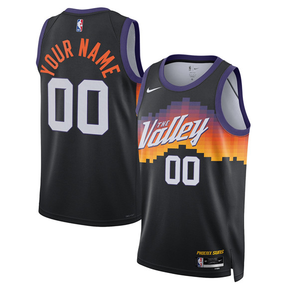 Men's Phoenix Suns Active Player Custom Black 2025-26 City Edition Stitched Basketball Jersey