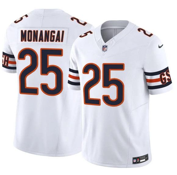 Men's Chicago Bears #25 Kyle Monangai White 2025 F.U.S.E. Vapor Untouchable Limited Football Stitched Jersey