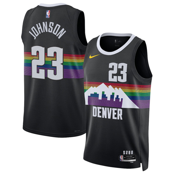 Men's Denver Nuggets #23 Cameron Johnson Black 2025-26 City Edition Stitched Basketball Jersey