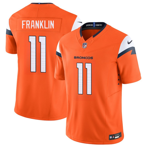Men's Denver Broncos #11 Troy Franklin Orange 2025 F.U.S.E. Vapor Limited Football Stitched Jersey