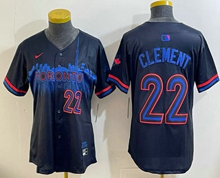 Women's Toronto Blue Jays #22 Ernie Clement Black City Limited Jersey