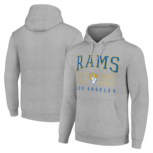 Men's Los Angeles Rams Gray Throwback Logo Pullover Hoodie