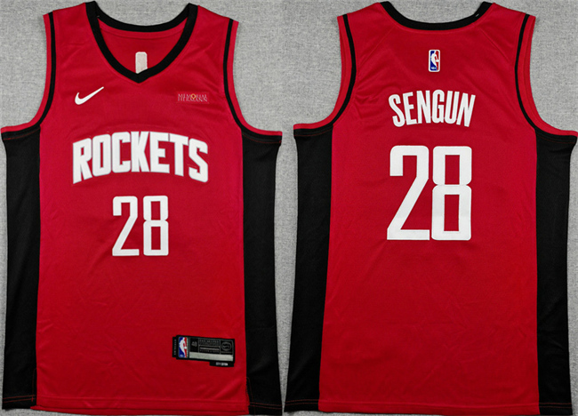 Men's Houston Rockets #28 Alperen Sengun Red Icon Edition Stitched Jersey