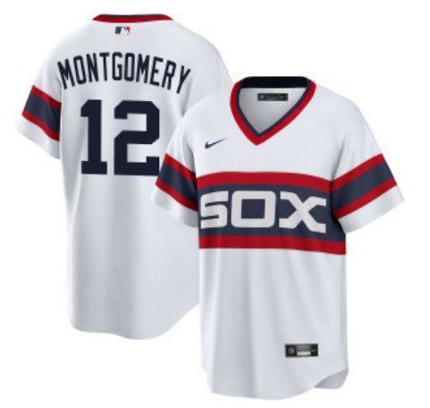 Men's Chicago White Sox #12 Colson Montgomery White Cool Base Stitched Jersey