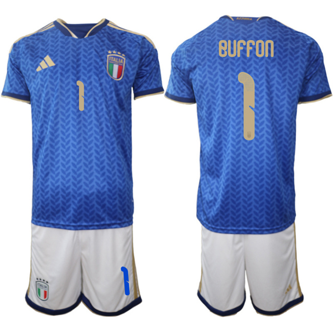 Men's Italy #1 Gianluigi Buffon 2025-26 Blue Home Soccer Jersey Suit