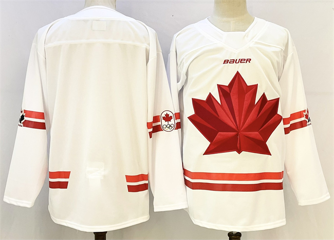 Men's Canada Hockey Blank White Stitched Jersey