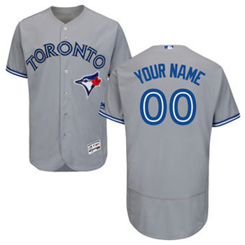 Men's Toronto Blue Jays Majestic Flex Base Authentic Collection grey Custom Jersey