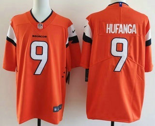 Men's Denver Broncos #9 Talanoa Hufanga Limited Orange Vapor Jersey