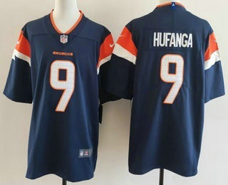 Men's Denver Broncos #9 Talanoa Hufanga Limited Navy Vapor Jersey