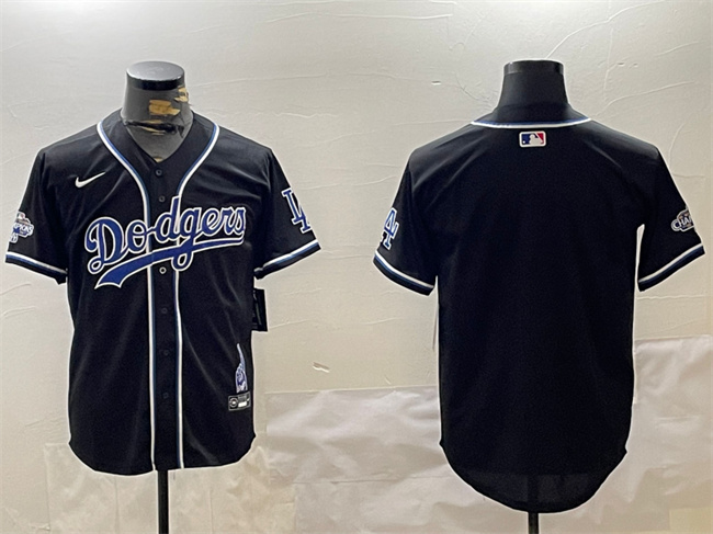 Women's Los Angeles Dodgers Blank Black 2024 World Series Champions Limited Stitched Baseball Jersey(Run Small)