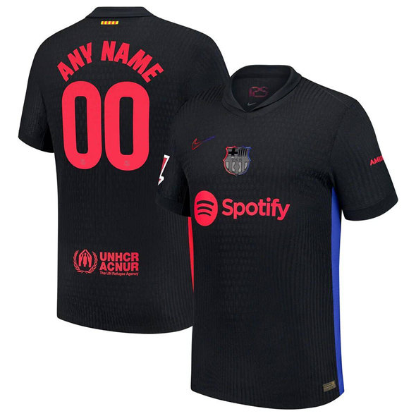 Men's Barcelona Custom Black 2024-25 Away Soccer Jersey