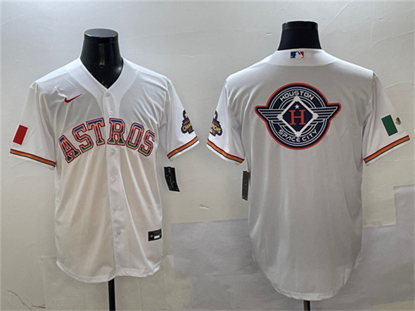 Men's Houston Astros Team Big Logo White Mexico Cool Base Stitched Baseball Jersey