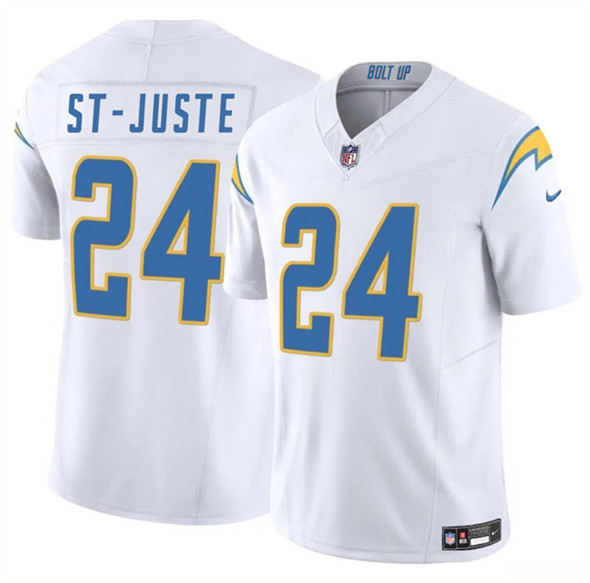 Men's Los Angeles Chargers #24 Benjamin St-Juste White 2024 F.U.S.E. Vapor Limited Football Stitched Jersey